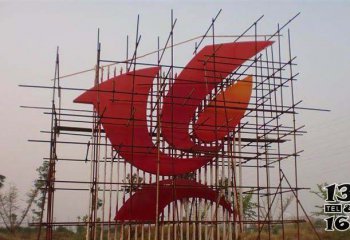 鸽子雕塑-城市广场创意个性飞翔的红色鸽子雕塑