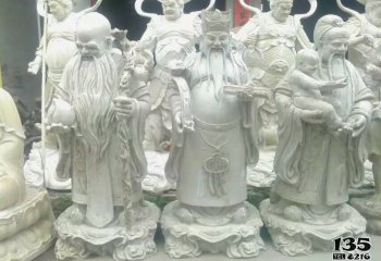 福禄寿雕塑-户外景观大型仿真人物景观汉白玉石雕福禄寿雕塑