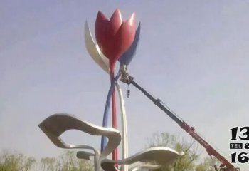 花朵雕塑-不锈钢花朵广场雕塑