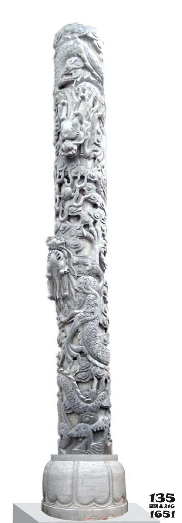 华表雕塑-石雕龙柱大型华表柱子雕刻 广场公园摆件高清图片