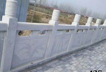 栏杆栏板雕塑-村庄河渠路边装饰大理石防护栏石雕