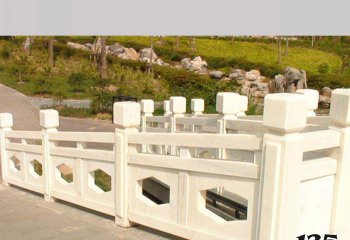 栏杆栏板雕塑-公园山丘汉白玉扶手简易栏杆雕塑