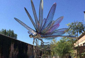 蜻蜓雕塑-商业街公园广场镂空创意不锈钢蜻蜓雕塑