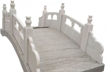石桥雕塑-庭院造景装饰汉白玉小拱桥栏杆雕塑