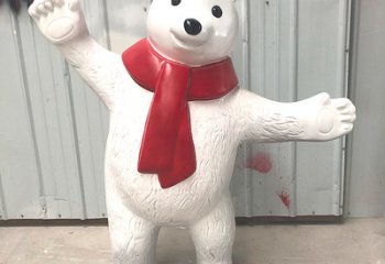 北极熊雕塑-街道公园摆放的张开双臂的玻璃钢创意北极熊雕塑