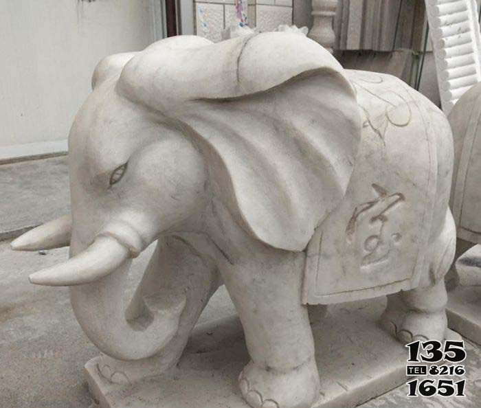 大象雕塑-户外景区大象石雕大理石大象雕塑高清图片