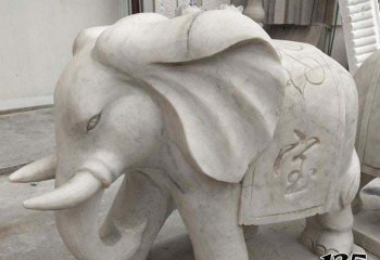 大象雕塑-户外景区大象石雕大理石大象雕塑