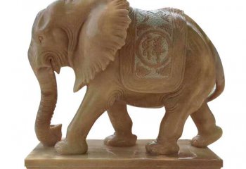 大象雕塑-庭院别墅创意黄蜡石石雕大象雕塑