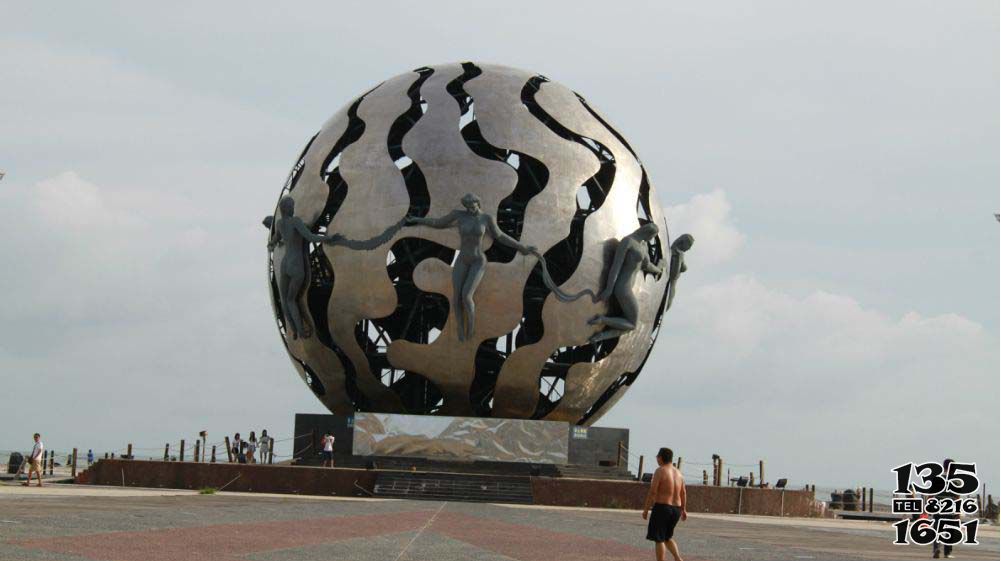 地球仪雕塑-大型仿真创意镂空不锈钢地球仪雕塑