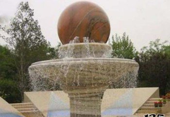 风水球雕塑-公园大型风水球喷泉大理石景观雕塑