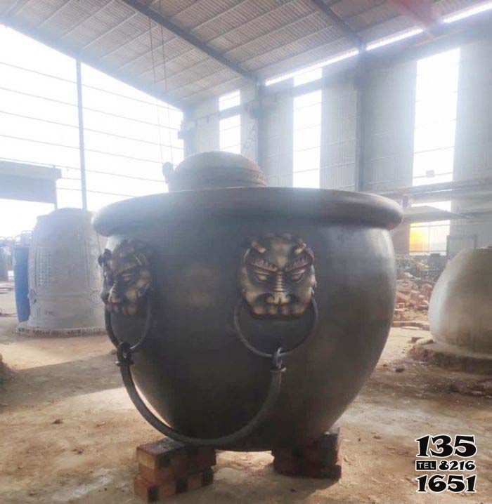 缸雕塑-寺庙水缸狴犴铜雕缸雕塑高清图片