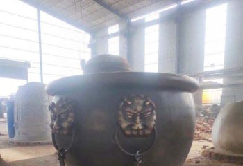 缸雕塑-寺庙水缸狴犴铜雕缸雕塑