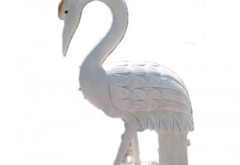 鹤雕塑-公园汉白玉石雕浮雕鹤雕塑