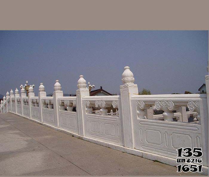 栏杆栏板雕塑-汉白玉户外景区石拱桥扶手栏杆栏板高清图片