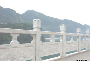 栏杆栏板雕塑-景区湖边观景区镂空汉白玉防护栏杆雕塑
