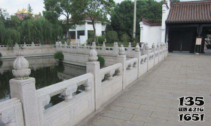 栏杆栏板雕塑-景点寺院池塘大理石防护栏杆雕塑高清图片