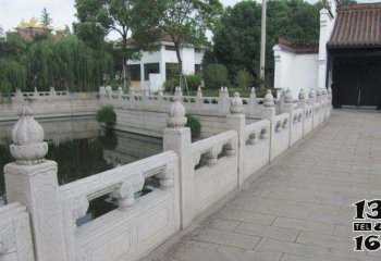 栏杆栏板雕塑-景点寺院池塘大理石防护栏杆雕塑