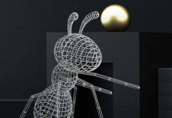 蚂蚁雕塑-园林景观镂空不锈钢蚂蚁雕塑