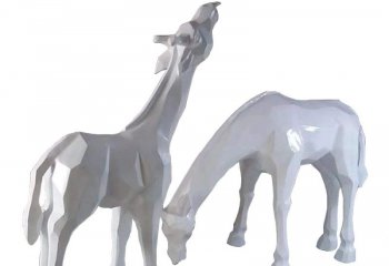 鹿雕塑-公园玻璃钢户外园林景观装饰品鹿雕塑