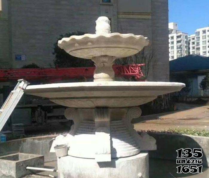 喷泉雕塑-大理石多层喷泉别墅景观石雕