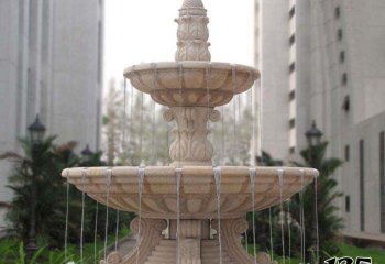 喷泉雕塑-双层喷泉流水钵摆放小区水池景观-石雕