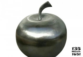 苹果雕塑-抛光不锈钢公园苹果雕塑
