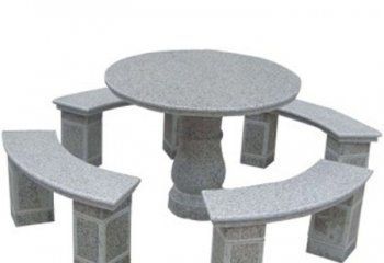 石桌雕塑-公园广场花岗岩圆形休息凉亭雕塑