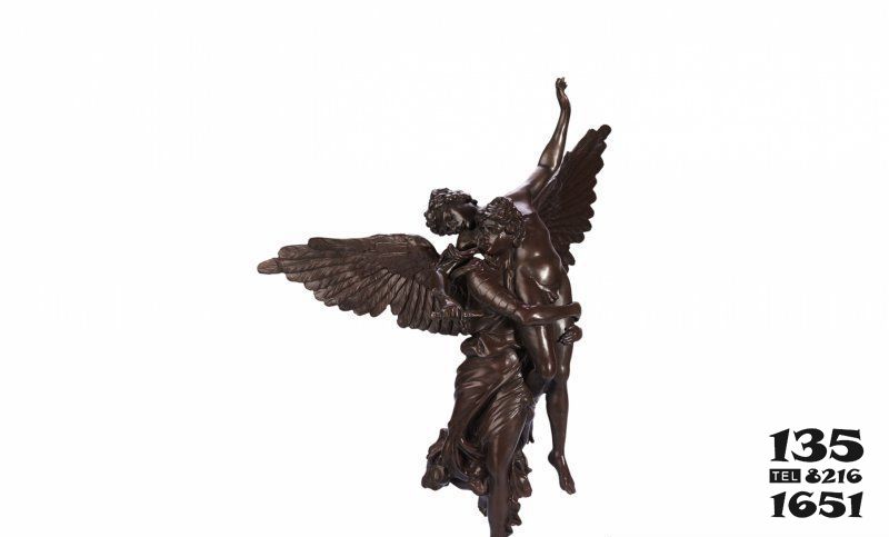 天使雕塑-商业广场天使玻璃钢仿铜人物雕塑高清图片