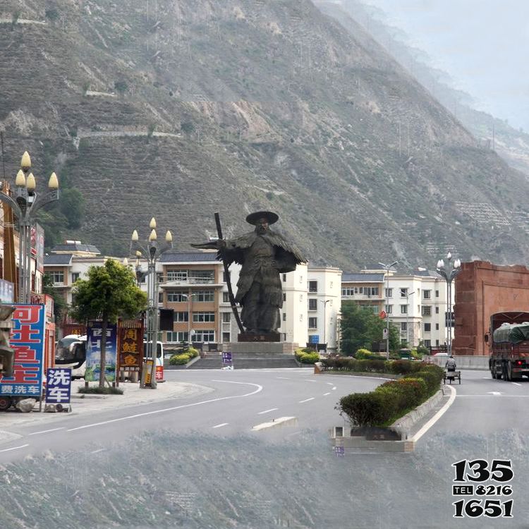 大禹雕塑-上古名人著名君王大禹人物城市街道景观雕像高清图片