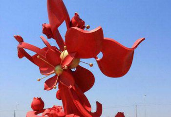 花朵雕塑-公园不锈钢花朵景观雕塑