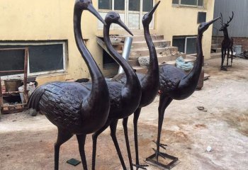 丹顶鹤雕塑-公园景区大型景观装饰品铜雕丹顶鹤雕塑