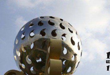 镂空球雕塑-城市街道创意抽象镂空球雕塑