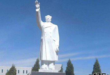 毛泽东雕塑-园林汉白玉石雕景观挥手毛泽东雕塑