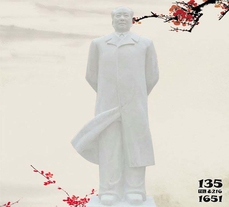 毛泽东雕塑-立式石雕校园伟人毛泽东雕塑高清图片