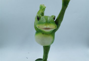 青蛙雕塑-室外玻璃钢一只飞舞的青蛙雕塑