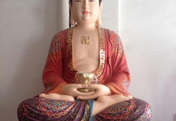 如来佛祖雕塑-释迦牟尼玻璃钢彩绘庙宇供奉如来佛祖雕塑