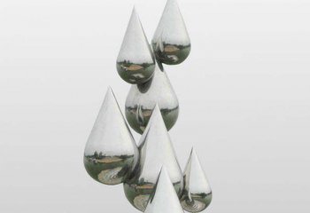 水滴雕塑-不锈钢抽象滴落中的水滴雕塑