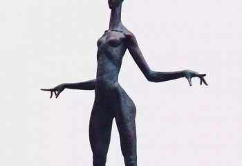 跳舞蹈雕塑-公园抽象跳芭蕾舞的人物青铜雕塑