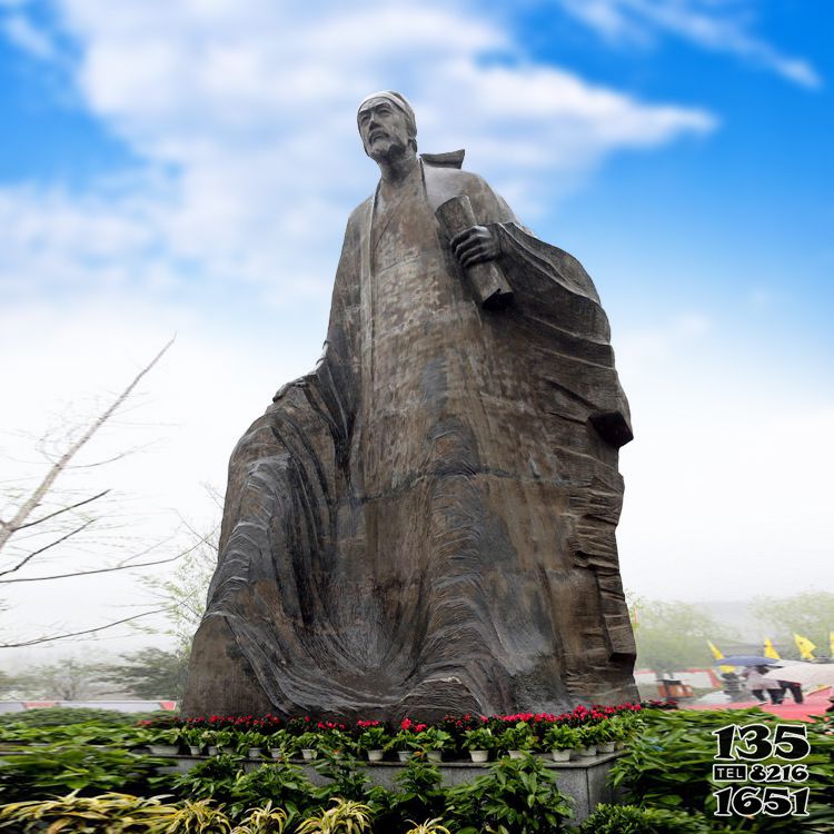 杜甫雕塑-大型景区景点历史名人浮雕杜甫青石雕塑像