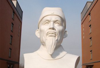 杜甫石雕像-学校校园历史名人唐代著名诗人杜甫石雕头像