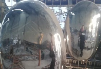 鹅卵石雕塑-大型不锈钢室内装饰品美陈摆件