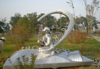 儿童雕塑-不锈钢棒棒糖女孩公园景观儿童雕塑