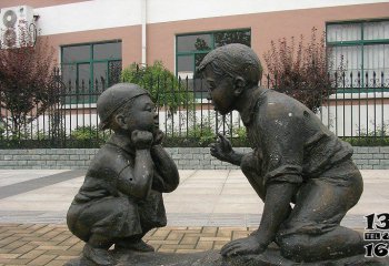儿童雕塑-公园小孩玩耍人物铜雕儿童雕塑