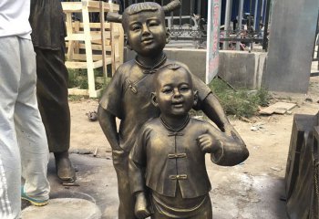 儿童雕塑-古代铜雕可爱童趣儿童雕塑