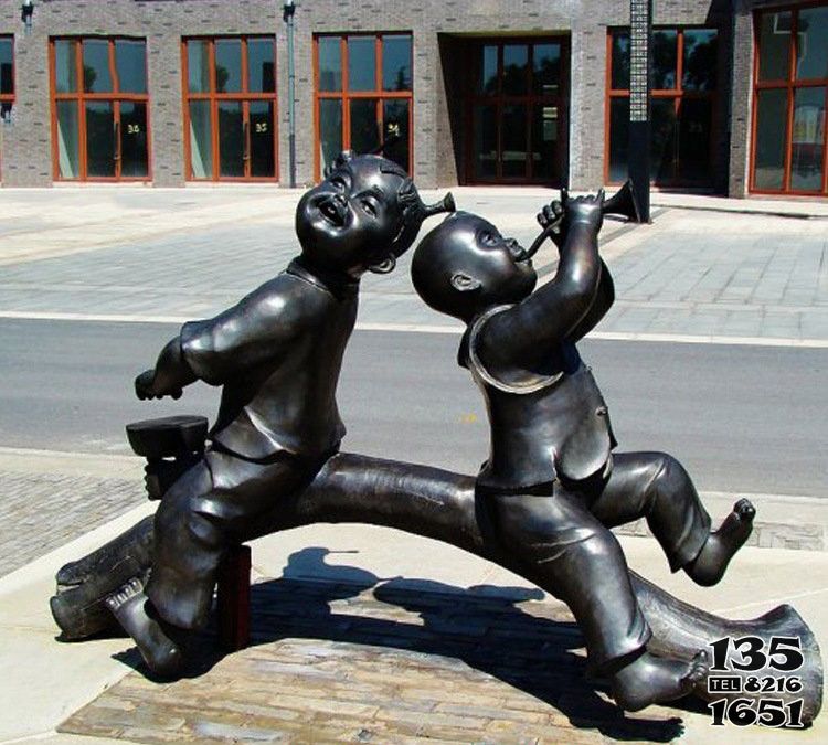 儿童雕塑-街道铜雕儿童玩耍童趣儿童雕塑高清图片