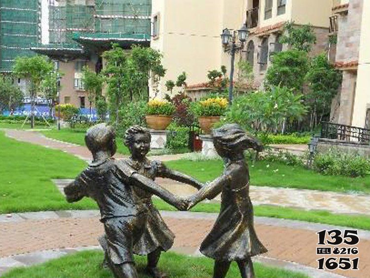 儿童雕塑-小区铜雕儿童玩游戏人物景观儿童雕塑高清图片