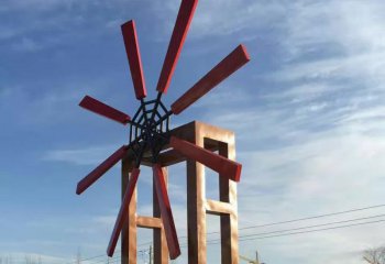 风车雕塑-城市花园广场防旧不锈钢风车雕塑