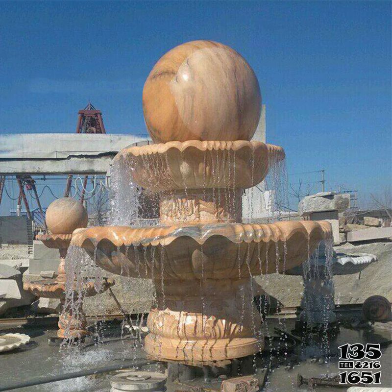 风水球雕塑-花园广场流水风水球景观雕塑高清图片