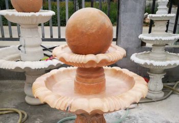 风水球雕塑-室内庭院摆放循环风水球石雕