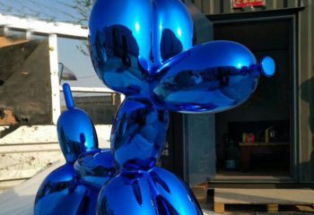 狗雕塑-广场大型气球玻璃钢蓝色狗雕塑